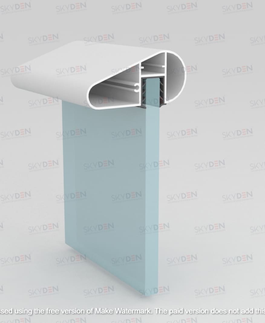 Handrail HR-09 Aluminum Glass Railing Handrail Profile for Balcony and Staircase, Wide Modern Design, Durable Finish, Easy Installation for Indoor and Outdoor Projects 